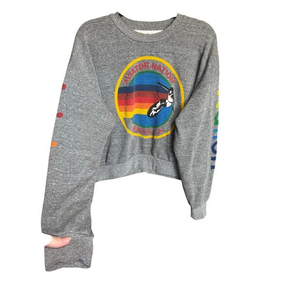 Aviator Nation NWOT Aspen Relaxed Crew Sweatshirt In Heather Grey Size XS - Picture 4 of 13